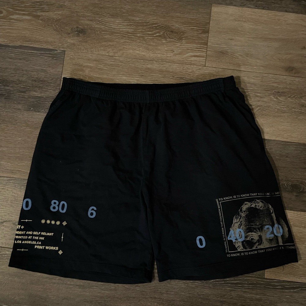Black Graphic Men's Shorts